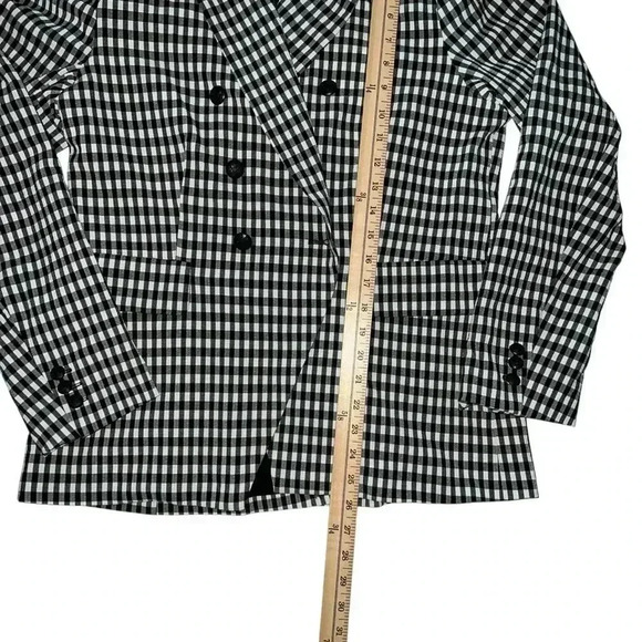 Anthroplogie Maison d’ Amélie gingham blazer black and white size Large - Picture 6 of 8